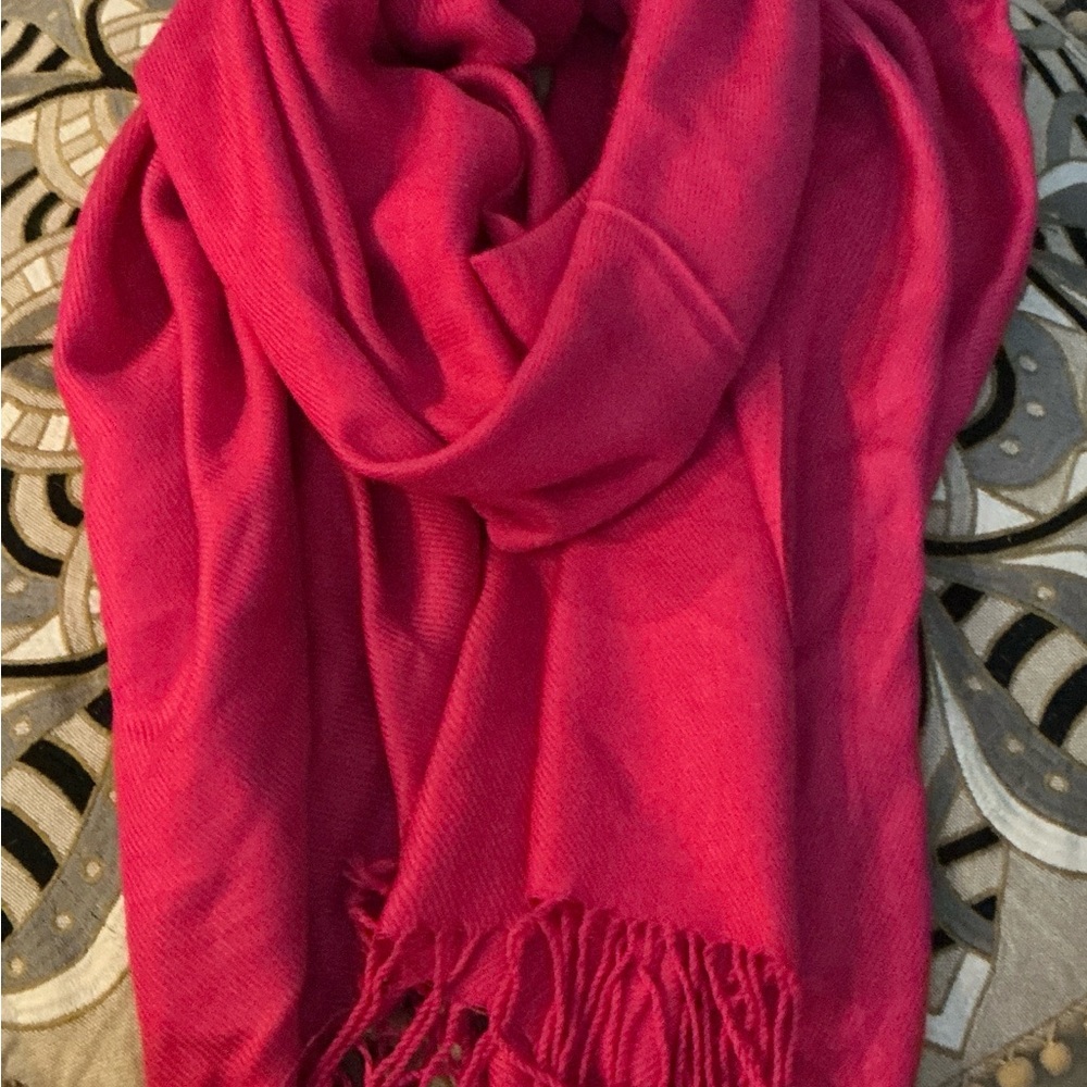 Fuschia Pink Oversized Pashmina Scarf Wrap - 70x30”